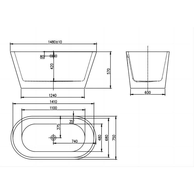 High-Quality Acrylic Bathtub - Uncompromised Durability