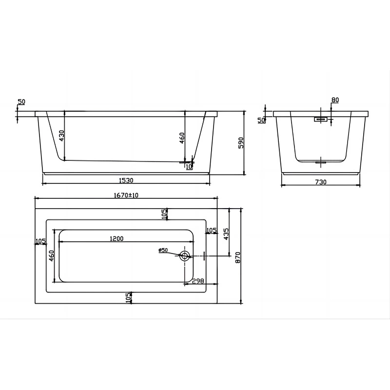 Durable two pcs stack bath Freestanding Soaking Tub - Reliable Elegance for Your Bathing Sanctuary