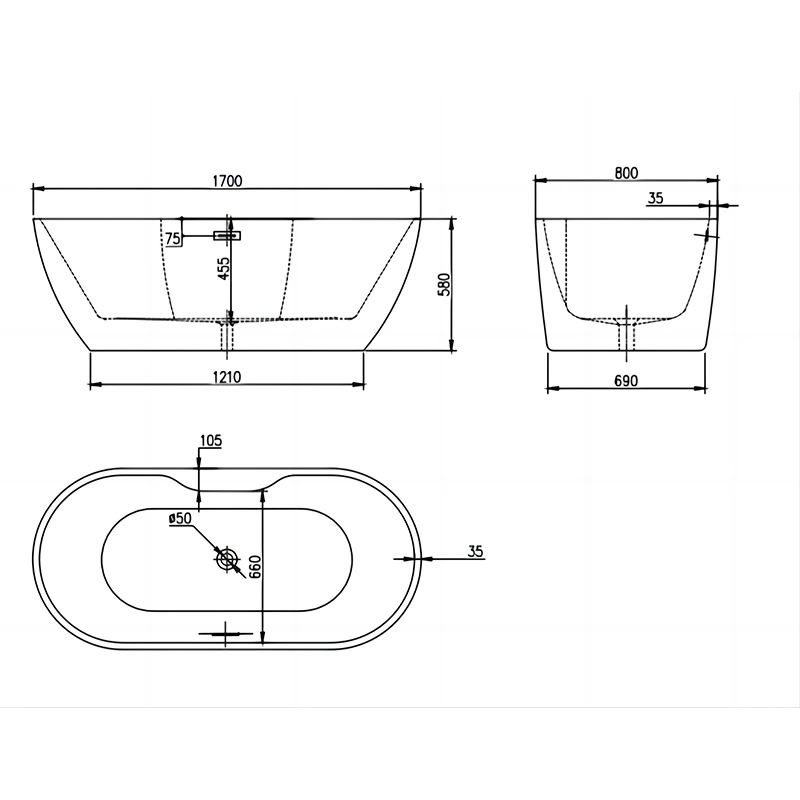 Designer Freestanding Bathtub - Where Style Meets Innovation