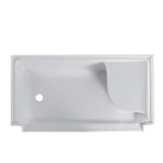 60''x32'' CUPC Certified Acrylic Shower Tray with Integrated Seat Perfect for Home Renovations