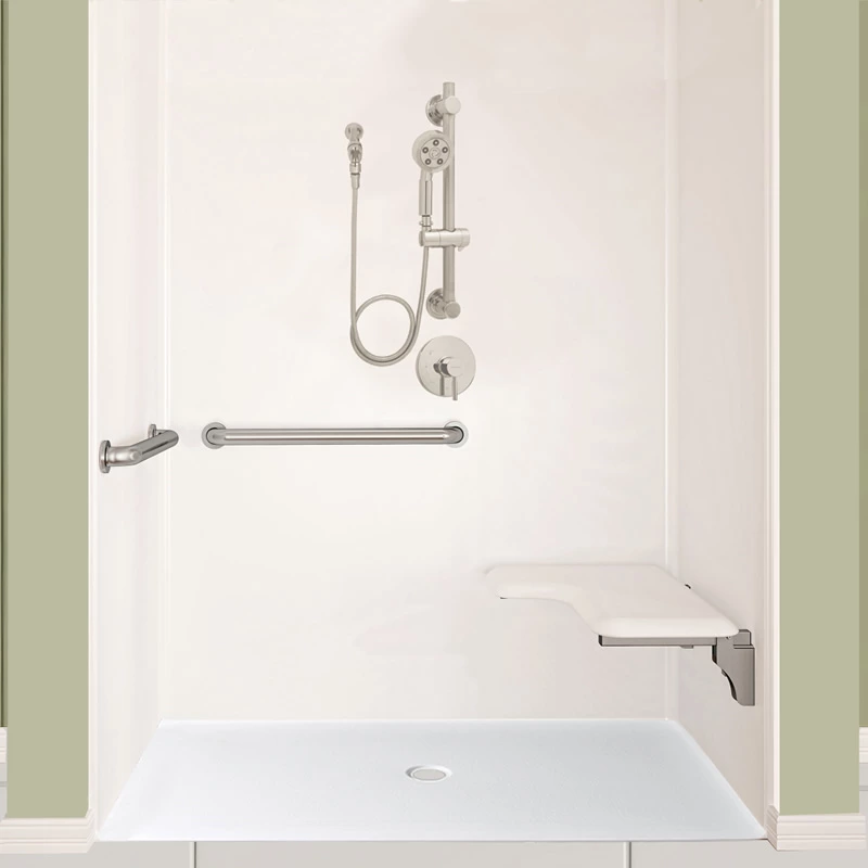 62"X38" ADA Compliant Slip-Resistant Acrylic Shower Base CUPC Certified