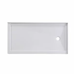 Durable White Acrylic 3-Wall Alcove Shower Base Popular Design cUPC Certified