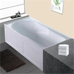 60"x32" Rectangle Acrylic Alcove Bathtub with Patterned Skirt