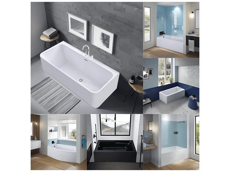 60"X32" 60"X30" Stylish Durable Acrylic Alcove Bathtubs with armrest design with right or left drain