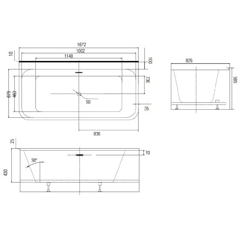 60"x32" 66"x32" High-Quality Acrylic Alcove Bathtub,Freestanding Look with 3 Skirts and One Tiling Flange, CUPC Certified