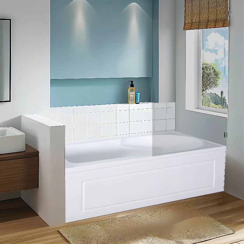 60"x32" Rectangle Acrylic Alcove Bathtub with Patterned Skirt CUPC Certified