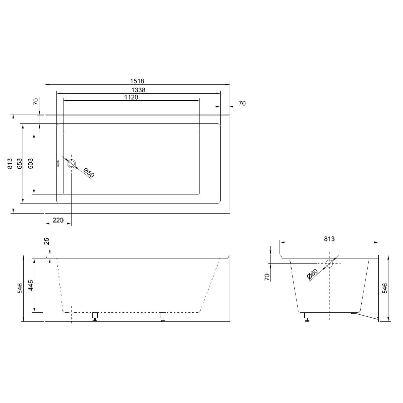 60"X30" CUPC-Certified acrylic Alcove bathtubs,with Left or Right Drain Options