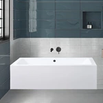 60"x32" Customizable Modern Acrylic Alcove Bathtub CUPC Certified with Center Left or Right Drain Options