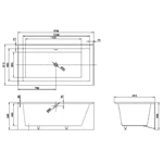 60"x32" Customizable Modern Acrylic Alcove Bathtub CUPC Certified with Center Left or Right Drain Options