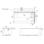 60"x32" Cupc-certified freestanding acrylic Alcove corner bathtub with 2 skrits