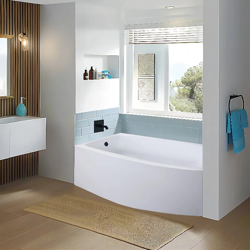 60"x32" 60"x36" High Quality Modern Acrylic Alcove Bathtubs with Single Skirt and Arc Design