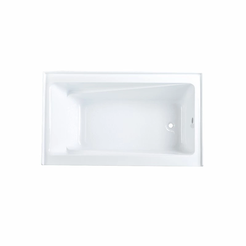 60"x36" Modern Skirted Acrylic Alcove Bathtub with Non-Slip Bottom Armrests Quick Drain Options