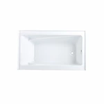 60"x36" Modern Skirted Acrylic Alcove Bathtub with Non-Slip Bottom Armrests Quick Drain Options