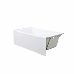 60"x36" Modern Skirted Acrylic Alcove Bathtub with Non-Slip Bottom Armrests Quick Drain Options