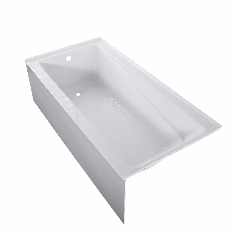 72"x36" High Quality Sleek Single Skirt Acrylic Alcove Bathtub with Armrests