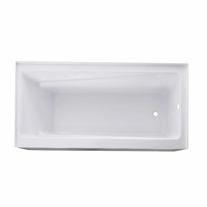 72"x36" High Quality Sleek Single Skirt Acrylic Alcove Bathtub with Armrests