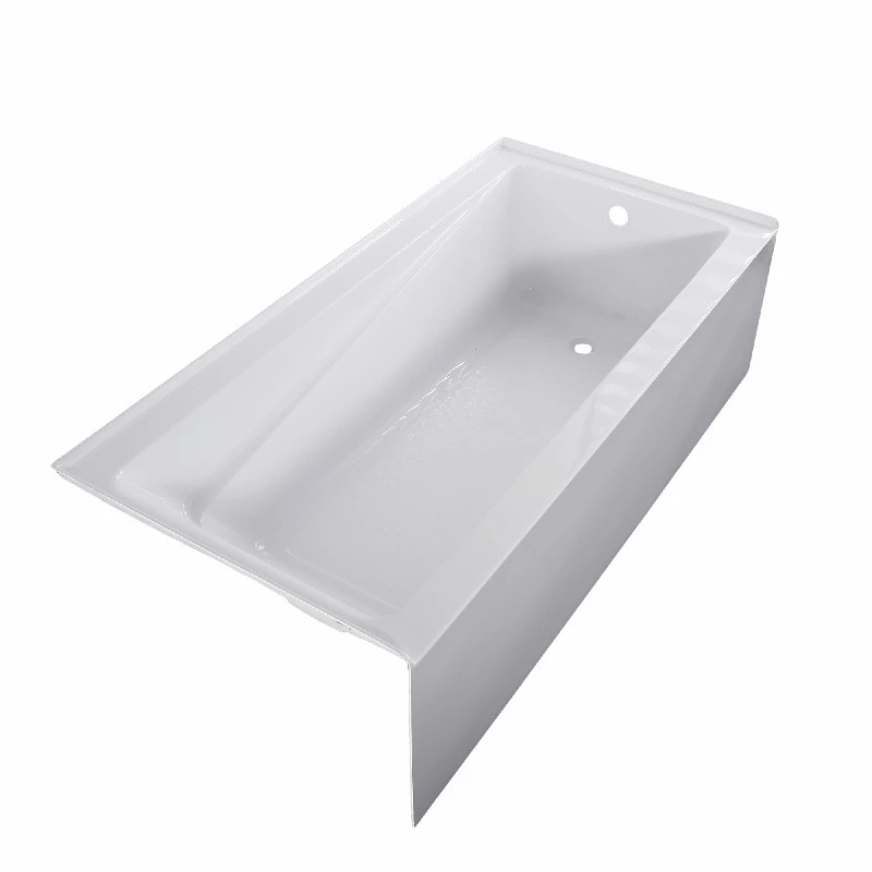 72"x36" High Quality Sleek Single Skirt Acrylic Alcove Bathtub with Armrests CUPC Certified