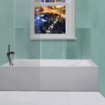 60"x32"X14" Customizable Acrylic Alcove Bathtub with 14" Low Height