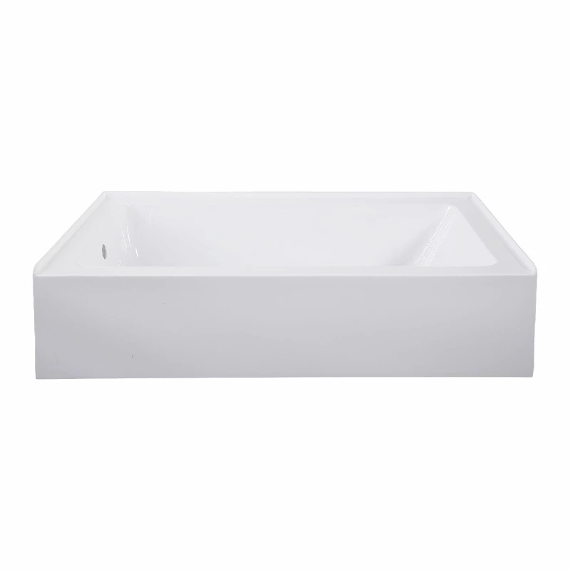 60"x32"X14" Customizable Acrylic Alcove Bathtub with 14" Low Height