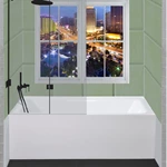 60"x34"x16" Contemporary Skirted Acrylic Alcove Bathtub