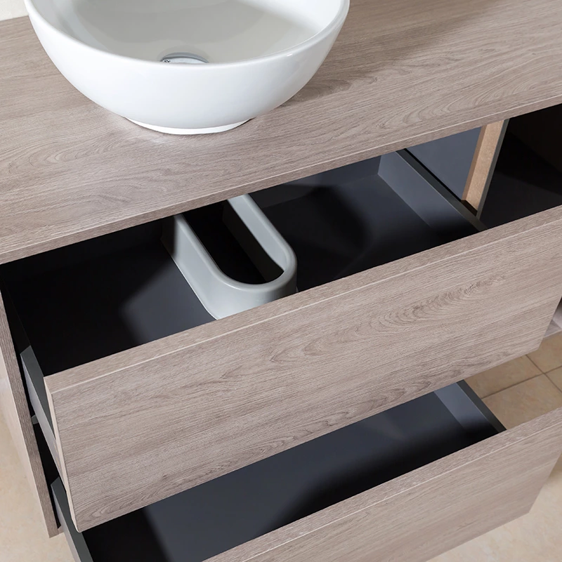 Modern Design Wood Color DTC Soft-close Drawers For Bathroom  Mirror Cabinet