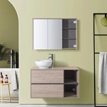 Modern Design Wood Color DTC Soft-close Drawers For Bathroom  Mirror Cabinet