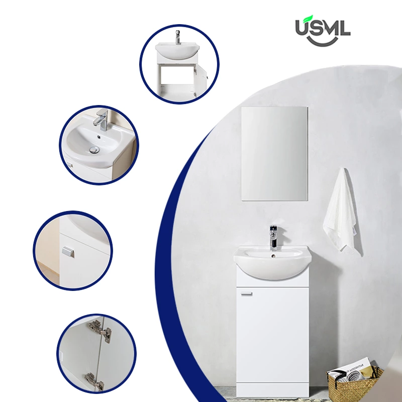 Elegant Design  With DTC Soft Close Hinge And Aluminium Alloy Handle Bathroom Cabinet