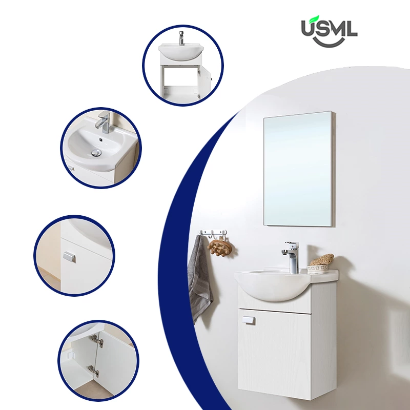 Elegant Design  With DTC Soft Close Hinge And Aluminium Alloy Handle Bathroom Cabinet