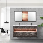 U-shaped Design With Dtc Soft-close Drawers, Elegant Mirror Cabinet With Glass Shelves