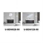 U-shaped Design With DTC Soft-close Drawers, Elegant Mirror With Glass Shelves Bathroom Cabinet