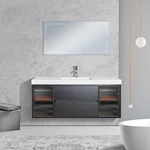 U-shaped Design With DTC Soft-close Drawers, Elegant Mirror With Glass Shelves Bathroom Cabinet