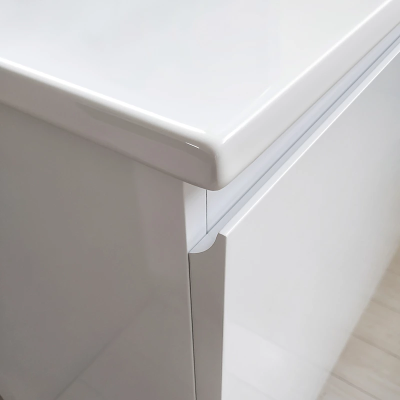 Durable DTC Softy Sliding Rail Modern Design For High Glossy White Bathroom Cabinet With Integrated Drawer