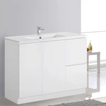 Durable DTC Softy Sliding Rail Modern Design For High Glossy White Bathroom Cabinet With Integrated Drawer