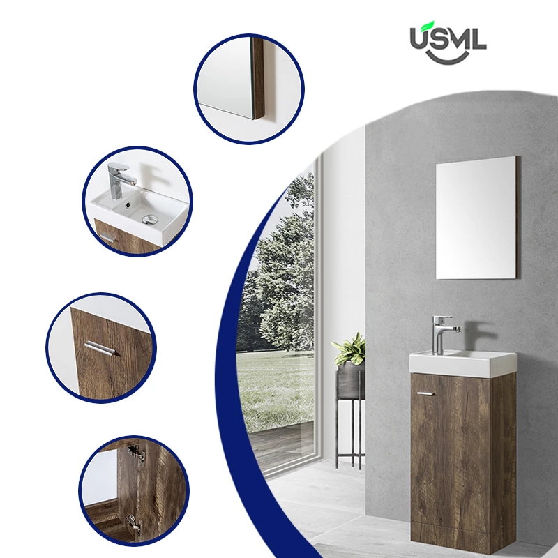 Modern Design  With DTC Soft Close Hinge And Aluminium Alloy Handle Small Bathroom  Cabinet