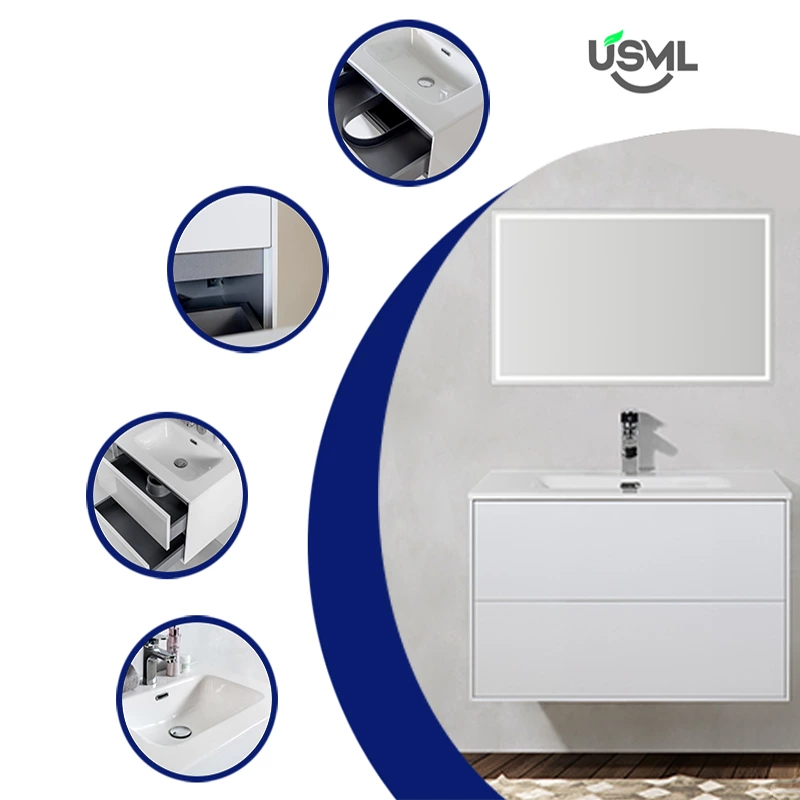 Design With U-shaped Dtc Soft-close Drawers With Adjustable Hinge Hooks Bathroom Cabinet