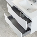 Bathroom Cabinet Modern Design With Smile-Shaped invisible handle DTC Soft-close Drawers With Adjustable Hinge Hooks