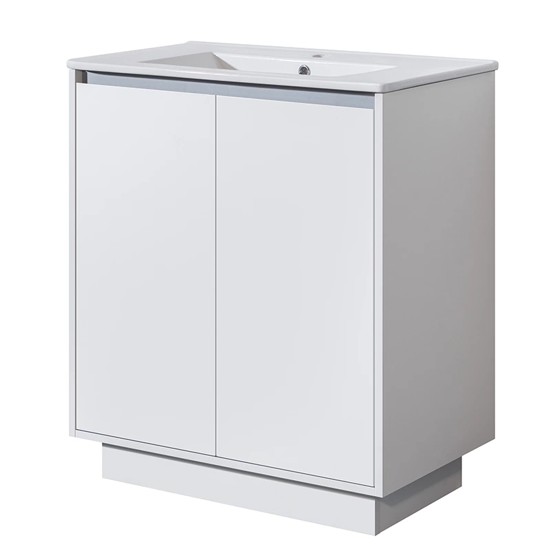 Durable DTC Softy Sliding Rail Elegant Design For High Glossy White Bathroom Cabinet With Integrated Drawer