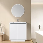 Durable DTC Softy Sliding Rail Elegant Design For High Glossy White Bathroom Cabinet With Integrated Drawer