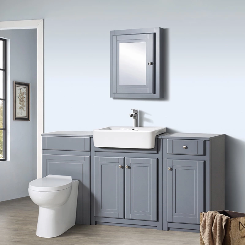 Elegant Design With Chrome Effect Knobs And DTC Soft-close Hinges For Doors Bathroom Mirror Cabinet