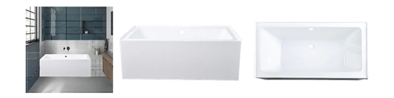 60"X32" 60"X30" Stylish Durable Acrylic Alcove Bathtubs with armrest design with right or left drain